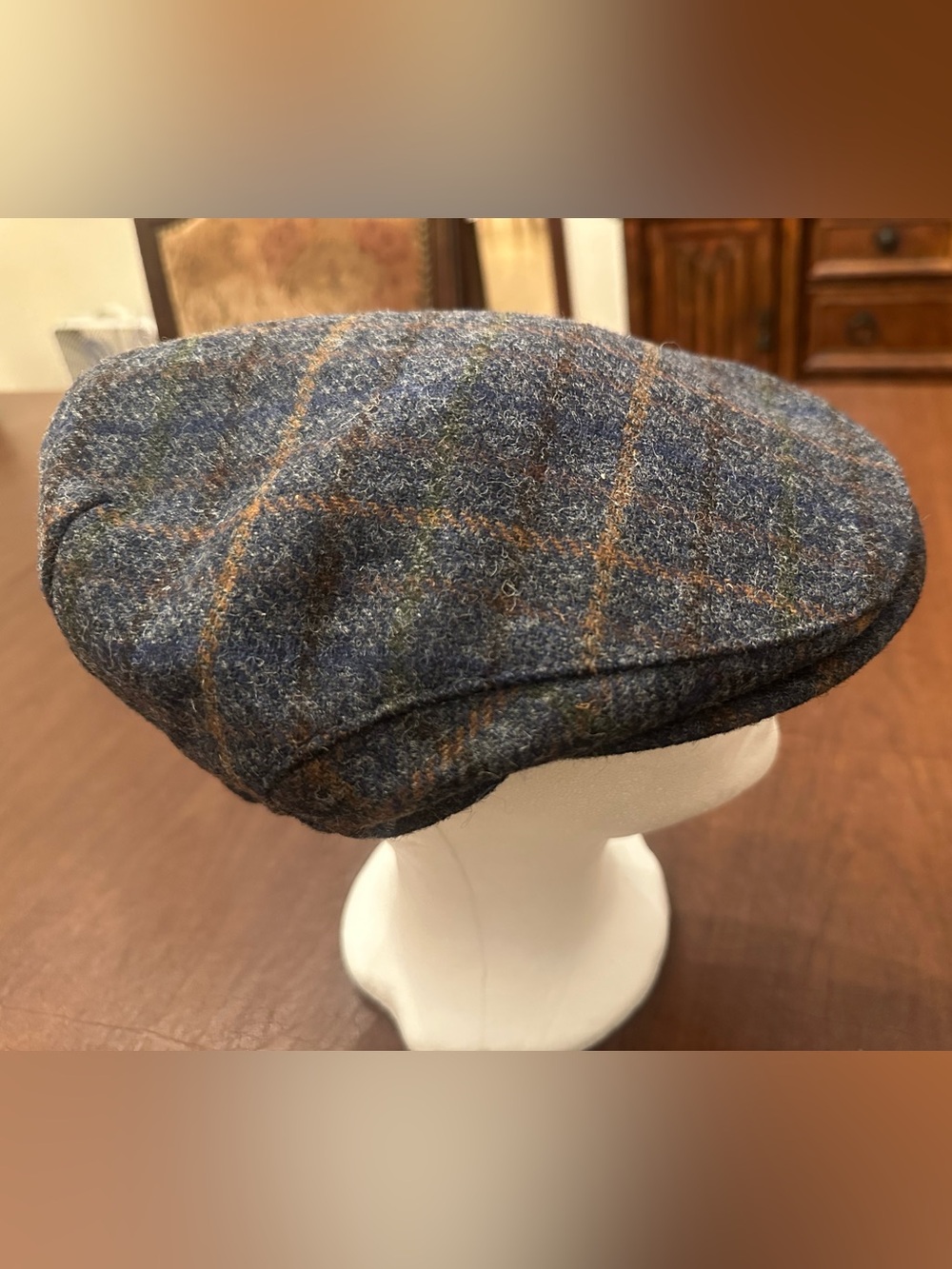 Lije NEW! Mucros Weavers Irish Flat Cap Mens Wool Hat blue plaid newsboy M
